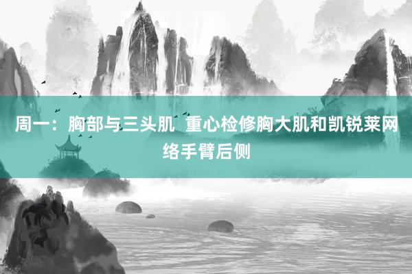 周一:胸部与三头肌 重心检修胸大肌和凯锐莱网络手臂后侧